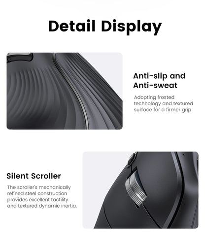 Draadloze muis Bluetooth 5.0 2.4G ergonomisch 4000DPI 6 stille knoppen voor MacBook, tablet, laptops, computer en pc