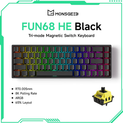 Akko MonsGeek FUN68 FUN60 PRO&MAX HE Magnetische Tastatur 60% 65% Gaming-Tastaturen Rapid Trigger 8K Custom Keyboard Gamer Esports