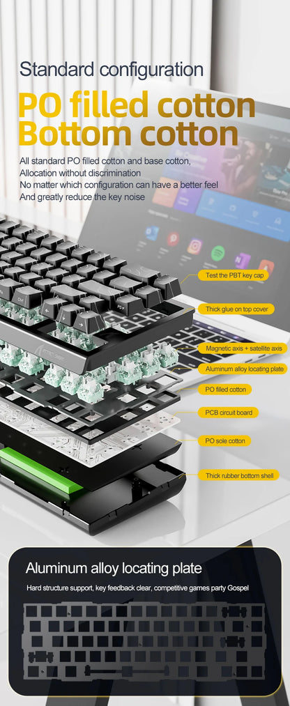 Magnetische Switch-Tastatur ATTACK SHARK X68HE kabelgebunden und FREEWOLF F68 kabelgebunden F68Pro kabellos für Pro-Gaming 8K Hz 0.01mm Rapid Trigger