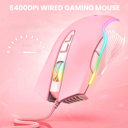 ONIKUMA RGB Gaming Headset Bundle with Gaming Mouse, Keyboard & Headset Stand – Professional Wired Gaming Headphones with Microphone, Detachable Cat Ears, Esports Gaming Accessories Kit