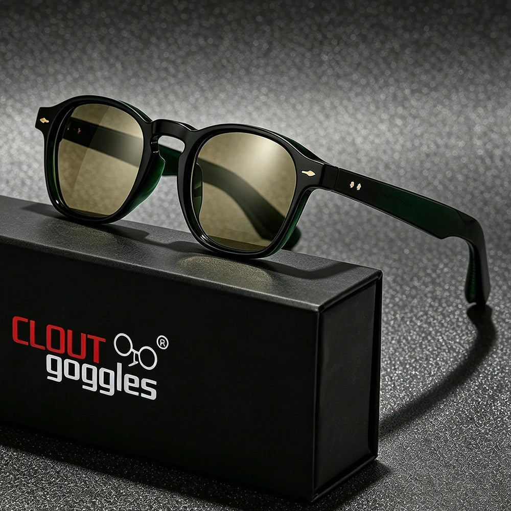 CLOUT GOGGLES Fashion Personality Rivet Sunglasses Women Men Square Frame Outdoor Travel Ultraviolet Protection Sun Glasses