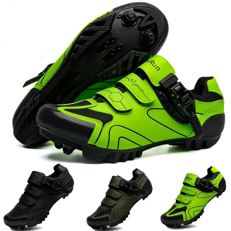 Primavera, zapatillas de ciclismo MTB con abrazaderas para hombre, zapatillas deportivas de carbono, velocidad, carrera de montaña, zapatillas de bicicleta de montaña