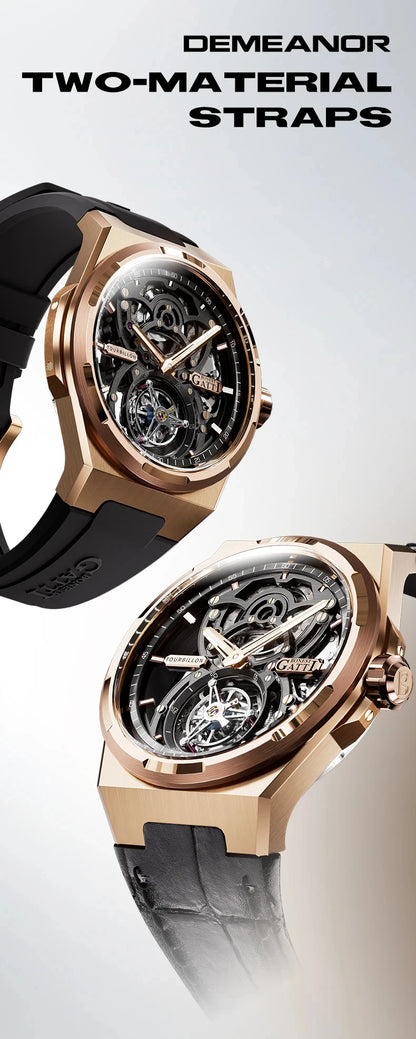 BONEST GATTI Brand BG7004 Mechanical Wristwatches Automatic Movement Luxury Sapphire Watches Skeleton Watches For Men