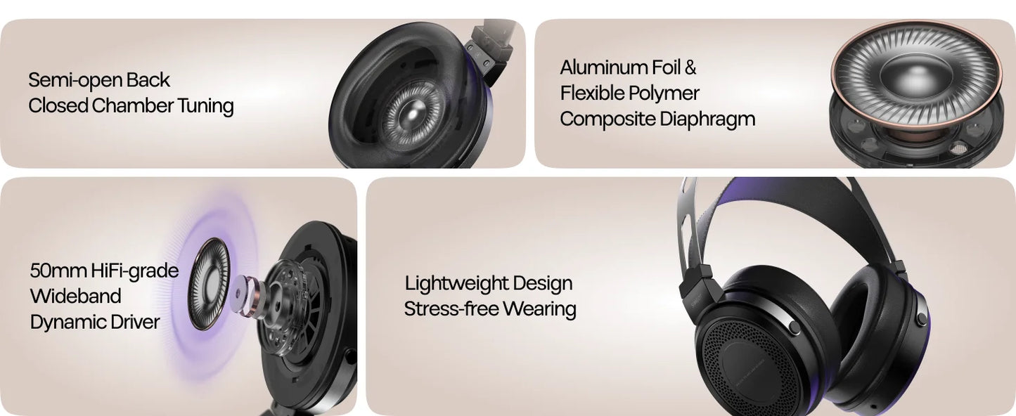 SIMGOT EP5 High-Performance 50mm Dynamic Driver Wired Headphones – HiFi Gaming Headset, Low Impedance, High Sensitivity, 7.1 Surround Sound