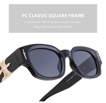 Punk Soaring Eagle Sunglasses Men 2026 Luxury Brand Designer Fashion Rectangle Sun Glasses For Women Steampunk Shades Eyewear