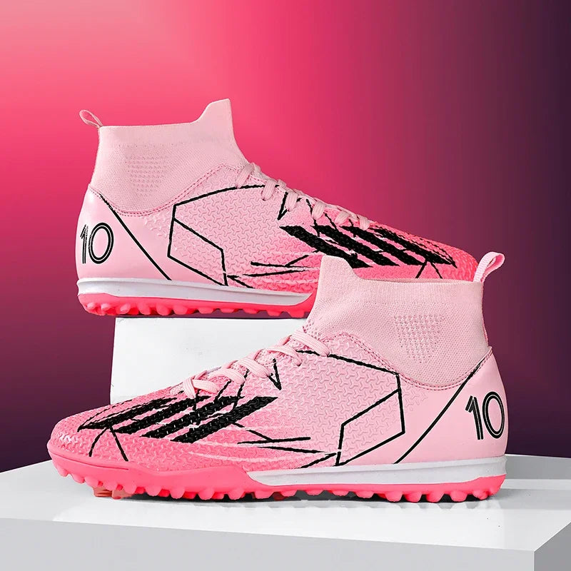 Nouvelles chaussures de football pour hommes, ultralégères, pour intérieur et extérieur, de haute qualité, à haute cheville, antidérapantes, chaussures de sport, futsal antidérapantes
