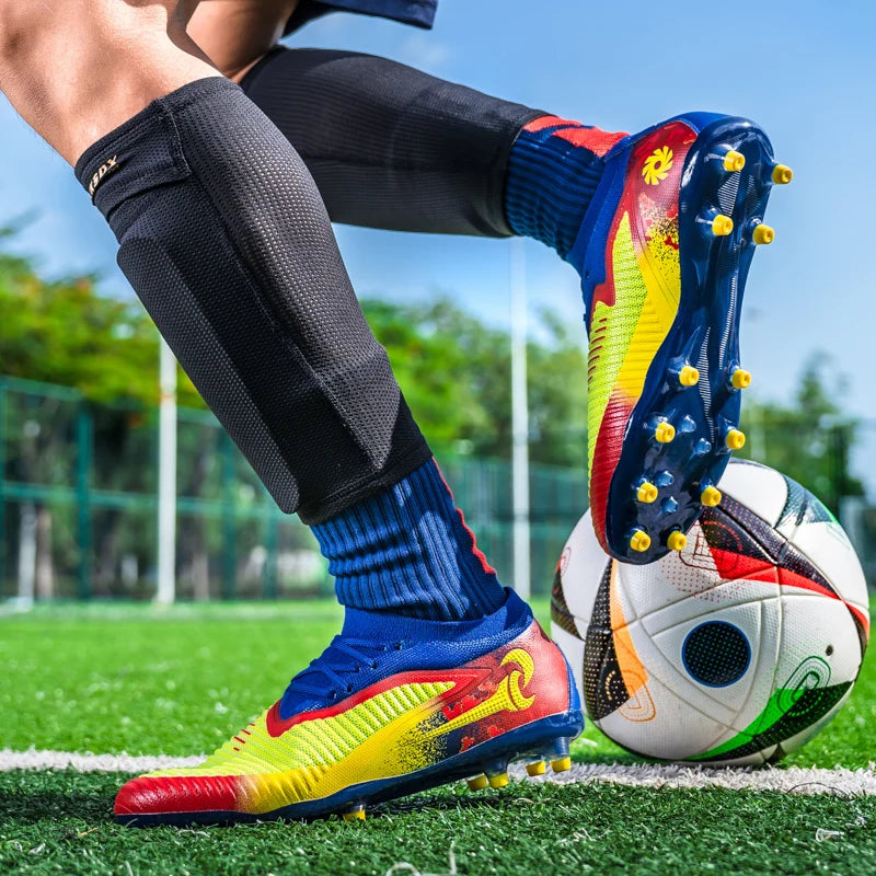 Męskie buty piłkarskie do sportu na świeżym powietrzu dla chłopców, z długimi kolcami, antypoślizgowe, oddychające, do meczów i treningów, buty piłkarskie dla dorosłych, wygodne