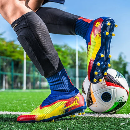Męskie buty piłkarskie do sportu na świeżym powietrzu dla chłopców, z długimi kolcami, antypoślizgowe, oddychające, do meczów i treningów, buty piłkarskie dla dorosłych, wygodne