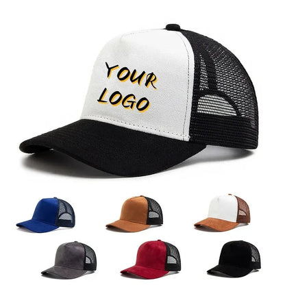 2025 unisex trucker kapa od antilopa s mrežastim 5-panelnim dizajnom i prilagođenim tiskom logotipa, muška bejzbol kapa za proljeće i ljeto, prozračna sportska kapa za žene