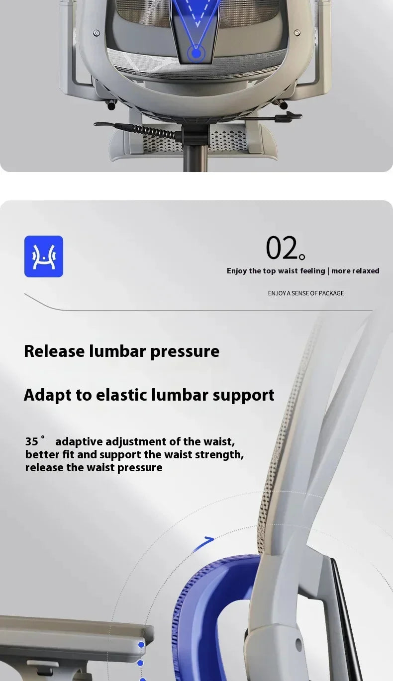 Ergonomic Gaming Office Chair Adjustable 3D Armrests Headrest Lumbar Support Computer Desk Chair with Footrest & Reclining Backrest