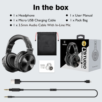 OneOdio Pro-M Wireless Gaming Headphones Bluetooth 5.2 HiFi Stereo Headset 110H Playtime with Mic, Deep Bass Foldable Over-Ear Headphones