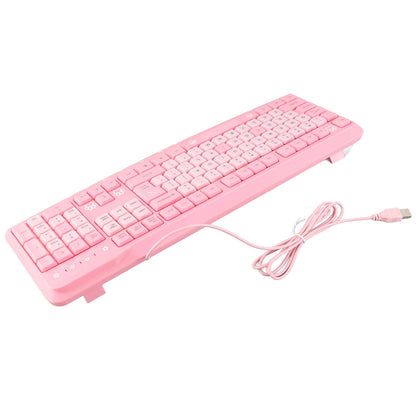 104 Keys USB Wired Keyboard Ultra Thin Cute Cartoon Ergonomic Computer Keyboard Plug and Play for Home PC Laptops