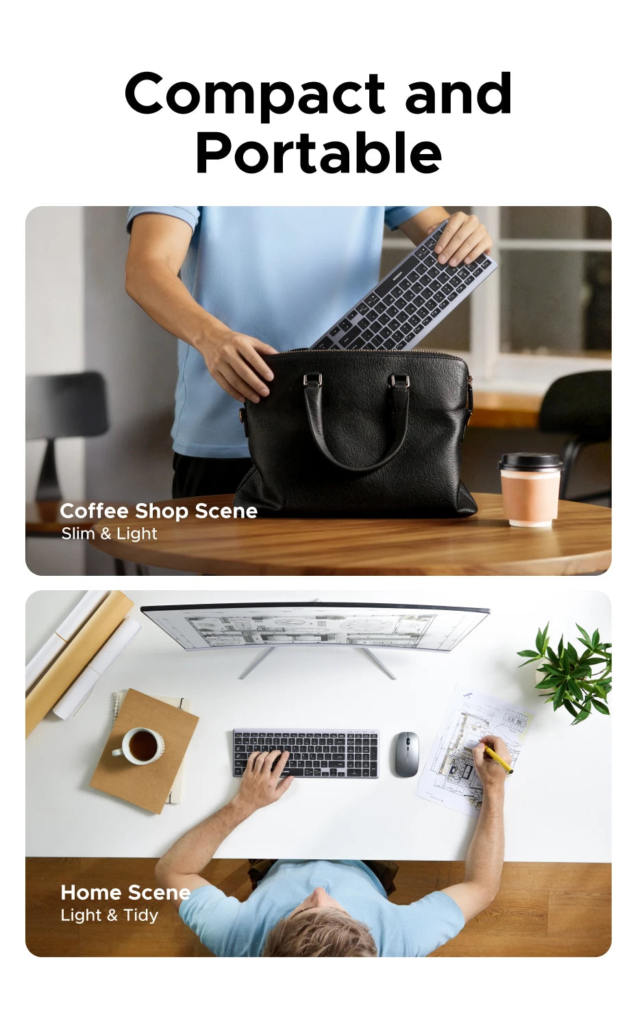 UGREEN Keyboard Wireless Bluetooth 5.0 2.4G Russian/Korean/EN 99 Keycaps For MacBook iPad PC Tablet USB C Rechargeable Keyboard