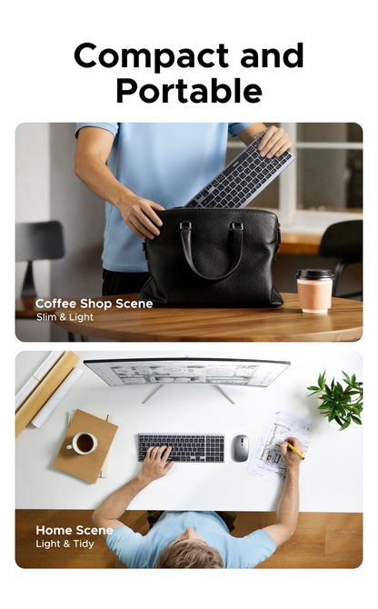 UGREEN Keyboard Wireless Bluetooth 5.0 2.4G Russian/Korean/EN 99 Keycaps For MacBook iPad PC Tablet USB C Rechargeable Keyboard