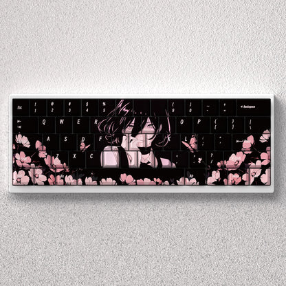 73 Keys Keycaps PBT Dye Sublimation Black Cherry Reze Chainsaw Man for 60 65 68 Mechanical Keyboard Anne Pro 2 GK61