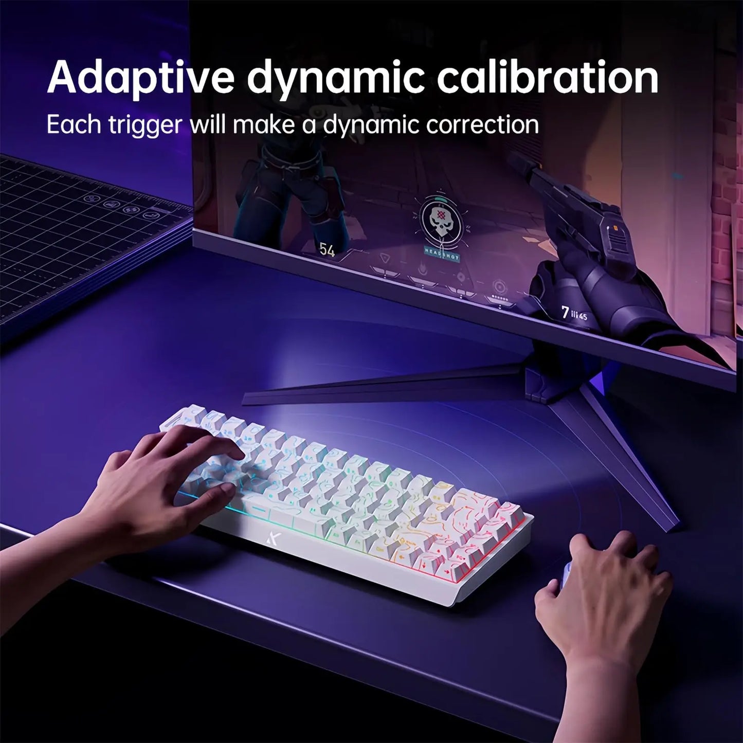 Teclado gaming MCHOSE ACE 68 con switches magnéticos Hall Effect, Rapid Trigger, RGB programable, 8K Hz y funciones DKS/MT/TGL/RS/SOCD