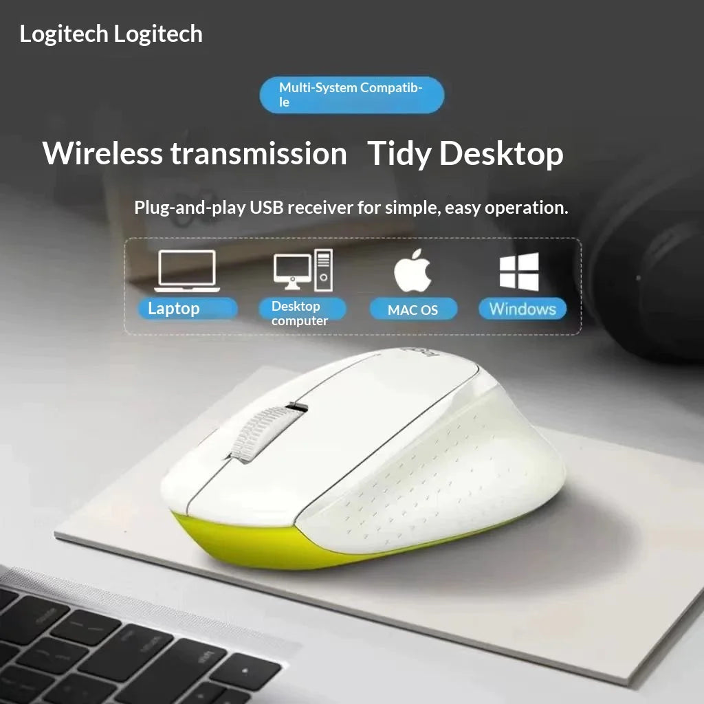 Logitech M330 Professional Office Mouse, Quiet Wireless Ergonomic Mouse, 2.4GHz USB Optical Mouse for Laptop, PC & Desktop