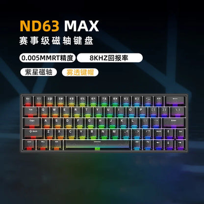 Irok Nd63 Pro Mechanical Keyboard Wired Magnetic Switch Hotswap RGB E-Sports Customize Keyboard For Accessories Office Gaming