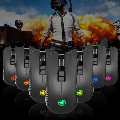 Rechargeable 2.4G USB-C Wireless Gaming Mouse, 3600 DPI Ergonomic Silent Wireless Mouse with 7 Buttons for MacBook, Laptop & PC