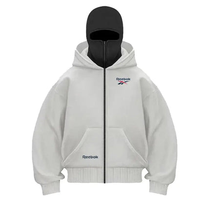 Produit gaming premium Fraquane, produits de luxe, nouvelle génération, équipement gamer: Reebok logo men's new double hood design sweatshirt, gothic style, Harajuku style, new winter warm double hooded sport jacket, m