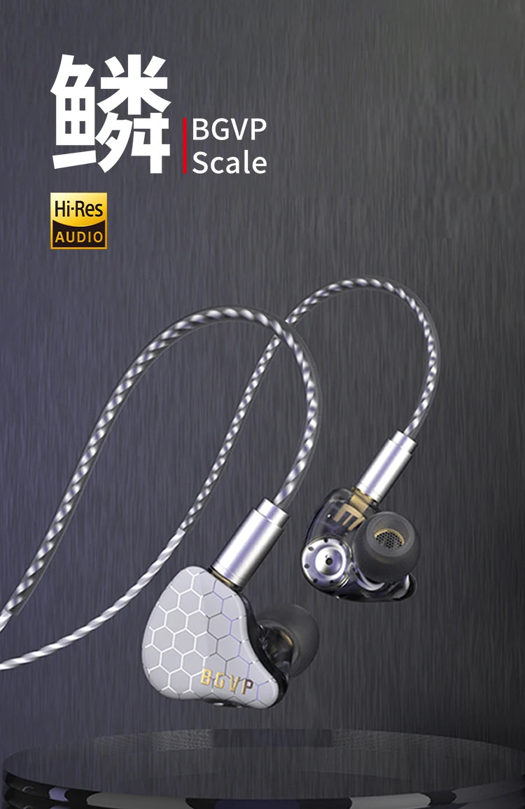 BGVP Scale 2DD In Ear Monitor Earphone 6D Sound Effects Gaming Headset HiFi Wired Headphones Bass Stereo Earpiece Music Earbuds