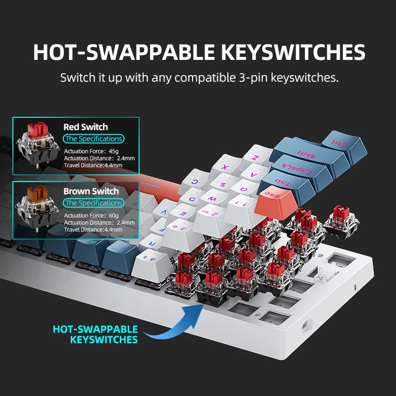MACHENIKE K500-B61 Mini Mechanical Keyboard 60% Wired Gaming Keyboard, 61-Key Hot-Swappable RGB Backlit Mechanical Keyboard with PBT Keycaps