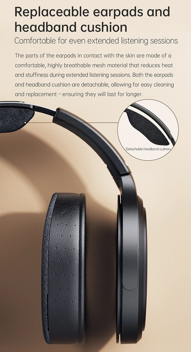 Auriculares audiófilos magnéticos planares FiiO JT7 – Auriculares HiFi con cable circumaurales con transductor de 95x86mm, diadema ajustable y cable de 4.4mm/3.5mm