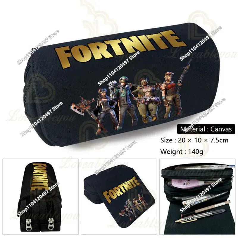 Victory Royale Student Boys Girls Fortnited Capacity Stationery PencilCase Peely Llama Hero Children's Pen Box Kids Teen Bags