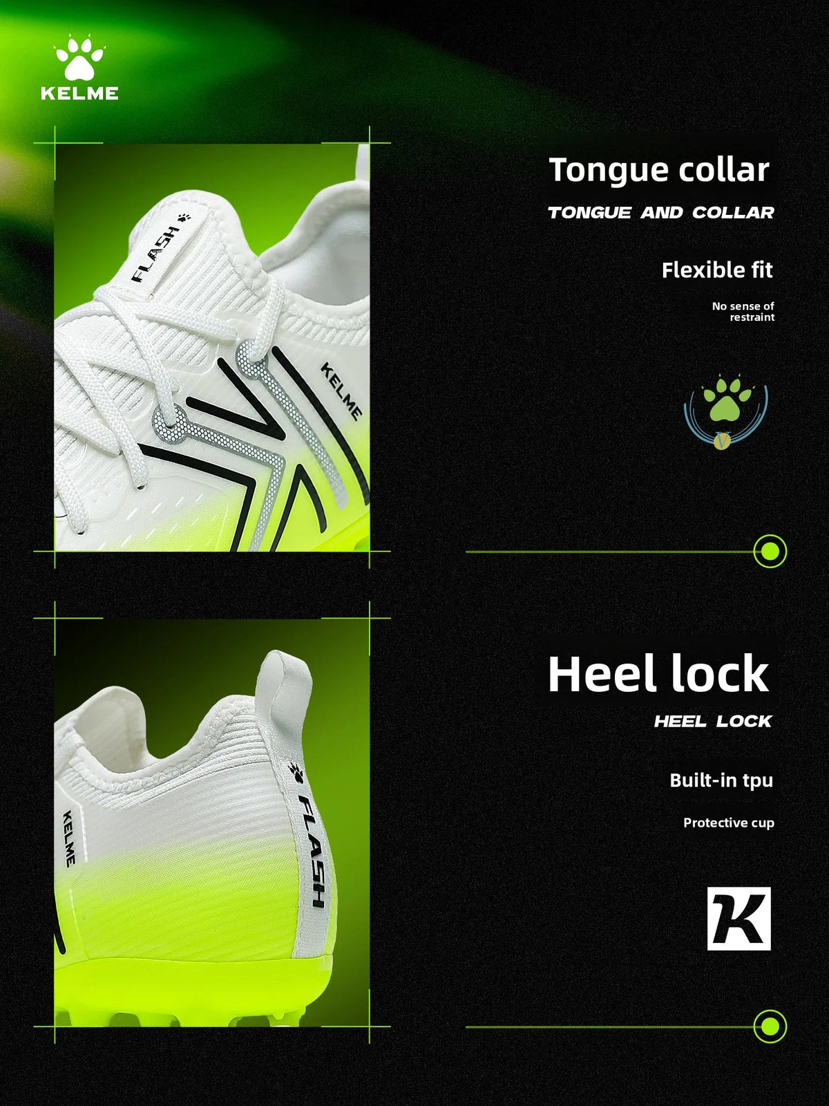 Scarpe da calcio da uomo Kelme Mg per campo in erba sintetica, tacchetti corti, scarpe da calcio professionali da partita, scarpe da allenamento antiscivolo per erba sintetica