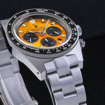 Tactical Frog V2 Solar Chronograph Men Watch Sapphire Crystal Mirror Ceramic Bezel VS75A Eco-Drive Quartz 20Bar Waterproof Watch