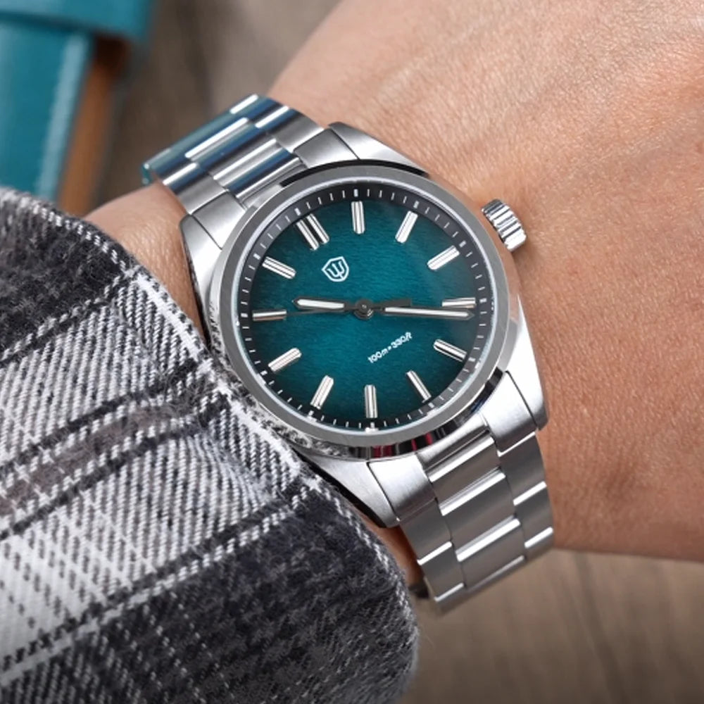 Watchdives New WD0003B Aventurine Dial Watch VH31 Quartz Movement Sapphire Crystal Luminous 100m Waterproof 36mm Vintage Watch