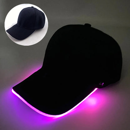 Cappello per adulti con LED e fibra ottica, cappellino alla moda, cappello di tendenza per discoteca, concerti, balli in maschera, eventi all’aperto e divertimento, cappello rap estivo