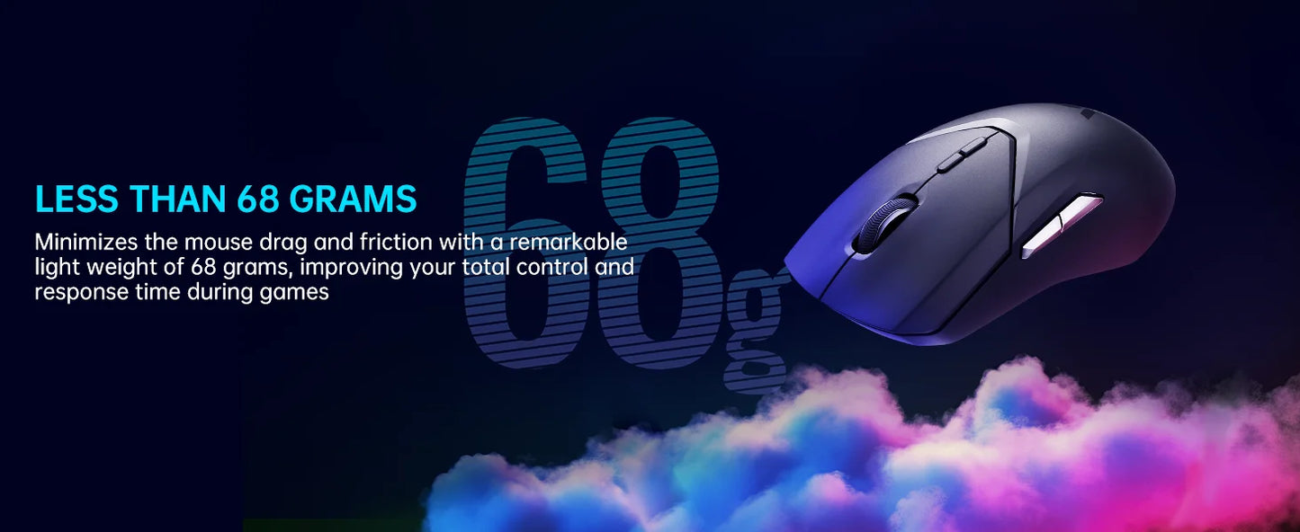 Rapoo VT9PRO Wireless Gaming Mouse PAW3398 26000 DPI Lightweight Programmable Ergonomic Gaming Mouse with Type-C Rechargeable Dual Mode