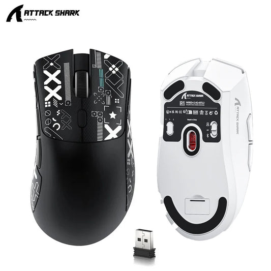 Attack Shark R1 lagani Bluetooth 2.4G bežični gaming miš PAW3311 18000DPI ergonomski makro miš