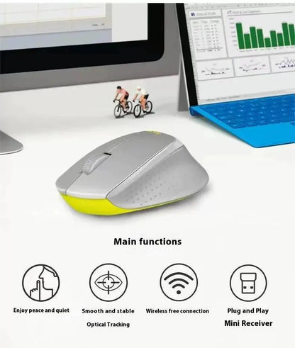 Logitech M330 Professional Office Mouse, Quiet Wireless Ergonomic Mouse, 2.4GHz USB Optical Mouse for Laptop, PC & Desktop