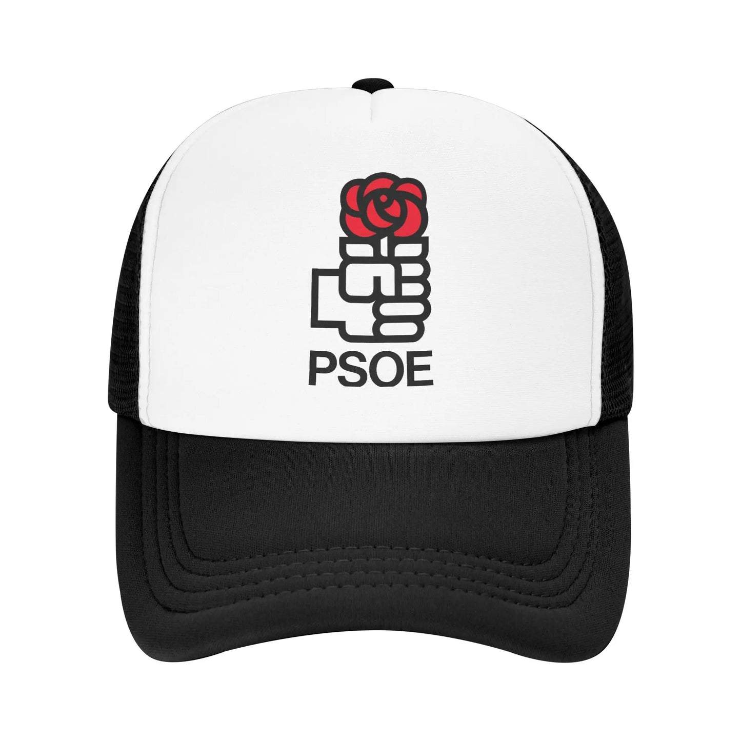 PSOE Logo Pedro Sanchez Mesh Trucker Hat Trendy  Summer Breathable Mesh-back Baseball Cap Adjustbale For Casual Wear