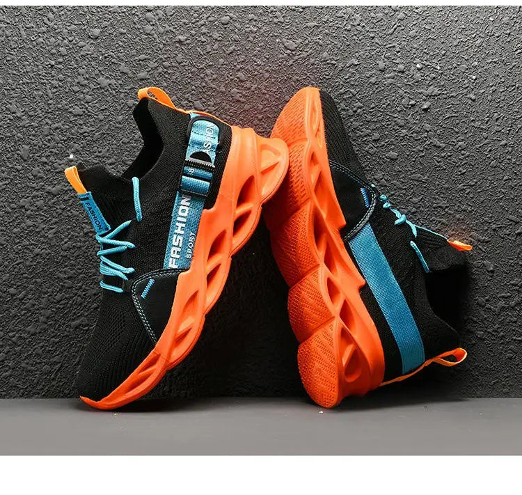 Modische lila Freizeit-Sneaker für Damen und Herren, Blade-Laufschuhe, große Größe 48, leichte, atmungsaktive Sportschuhe für Herren, Mesh-Sneaker