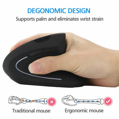 2.4G bezdrôtová vertikálna herná myš, ergonomická, 1600DPI, pre PC, notebook, kanceláriu, mini herná myš