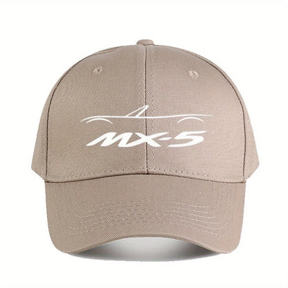 MX5 NA Baseball Cap for Men & Women - Stylish Black Polyester Hat with White Logo, Durable Outdoor Fishing & Casual Wear Cap