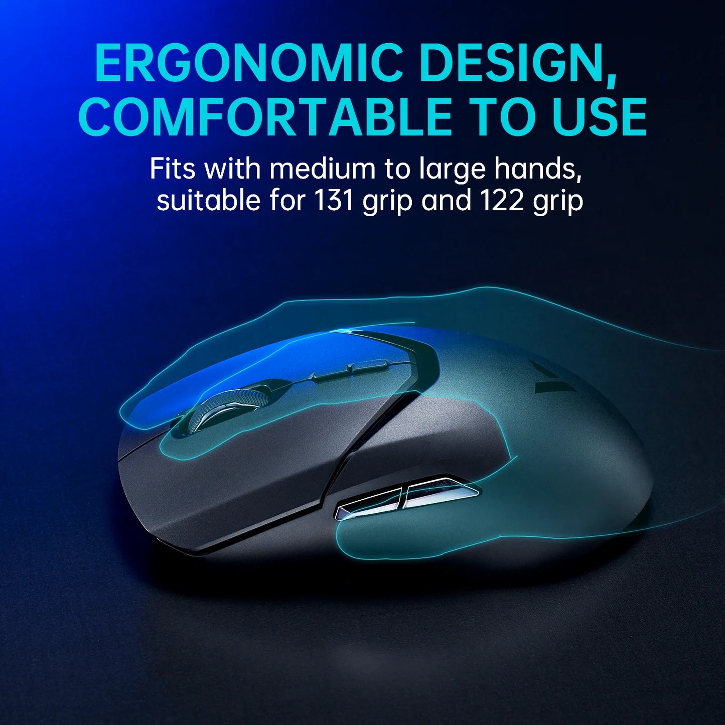 Rapoo VT9PRO Wireless Gaming Mouse PAW3398 26000 DPI Lightweight Programmable Ergonomic Gaming Mouse with Type-C Rechargeable Dual Mode