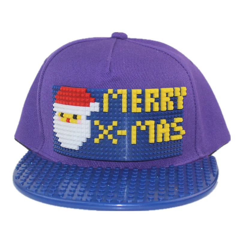 Tegneserie-patchwork-baseballkasketter, DIY-blokke, snapback-kasketter, hiphop-kasketter til mænd og kvinder, aftagelige pixel-kasketter, dad hats, kasketter til børn og voksne
