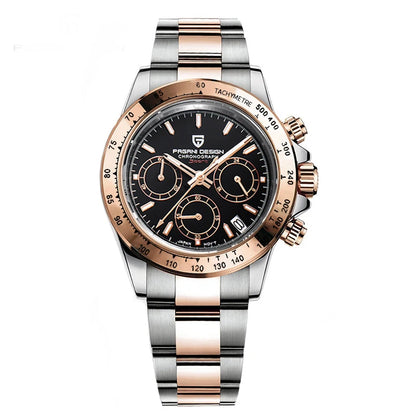 Zegarek męski PAGANI DESIGN – model z kolorowymi tarczami, luksusowy zegarek kwarcowy na rękę, chronograf wyposażony w mechanizm