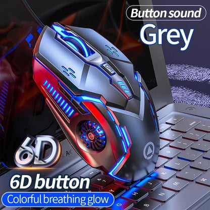 YINDIAO Ergonomic Wired Gaming Mouse RGB LED Backlit 3200DPI 6 Button Mechanical USB Mouse for PC Laptop Computer Gaming