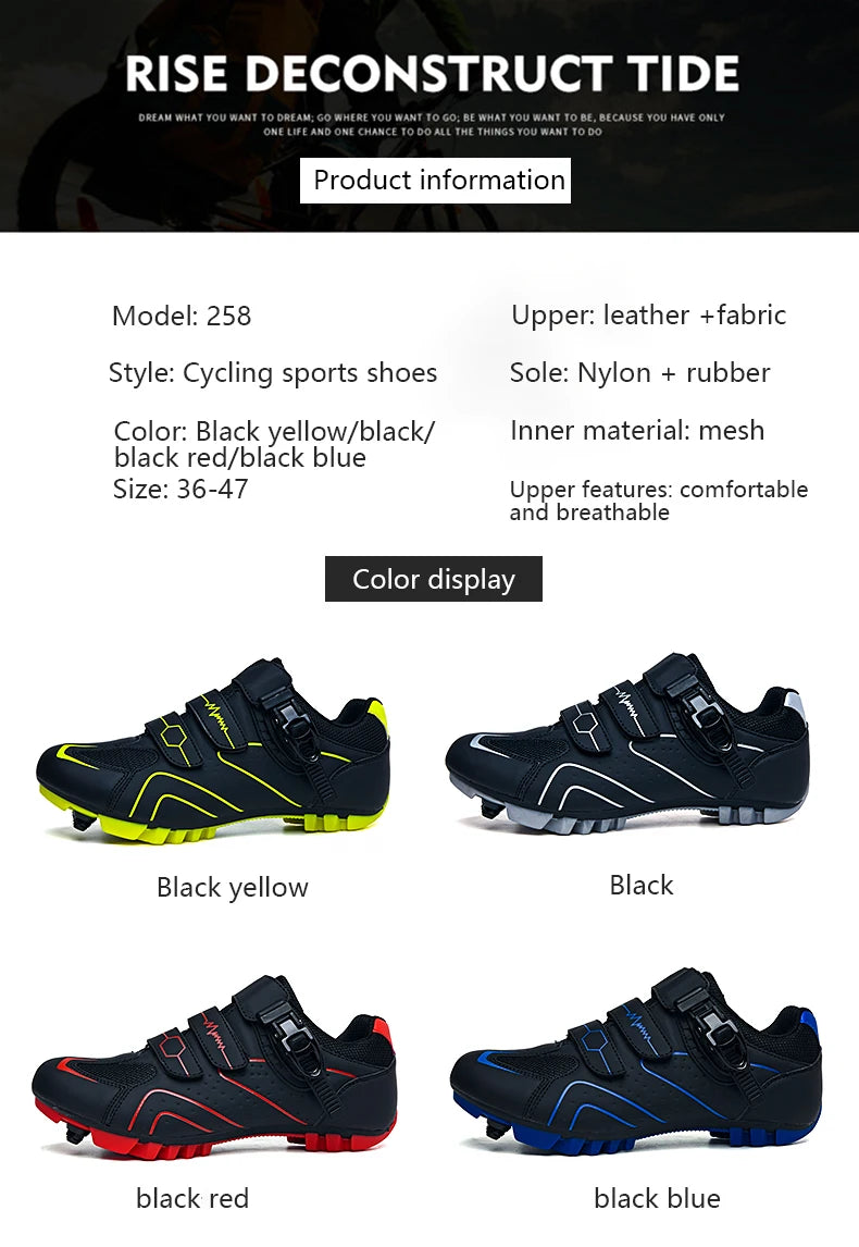 Men Road Bike Cycling Shoes Women Cycling Sports Shoes Compatible With SPD&Look Delta Cleats Outdoor Mountain Bike Cycling Shoes
