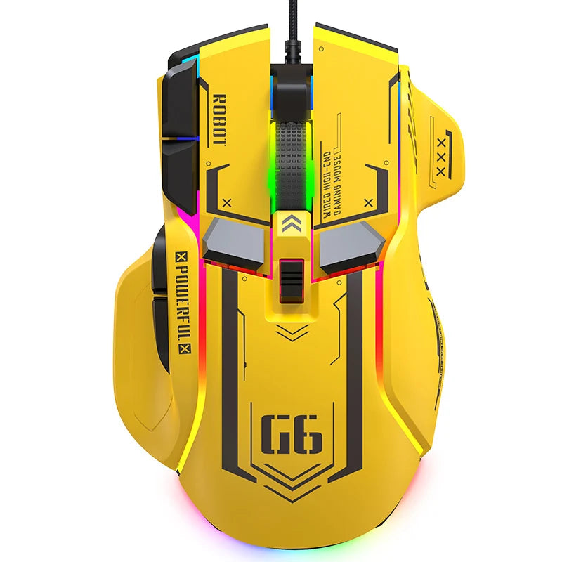 HXSJ Programmable Gaming Mouse Wired 12800 DPI RGB Gaming Mouse with 12 Programmable Buttons, Ergonomic Wired Gaming Mouse for PC, Laptop & Windows