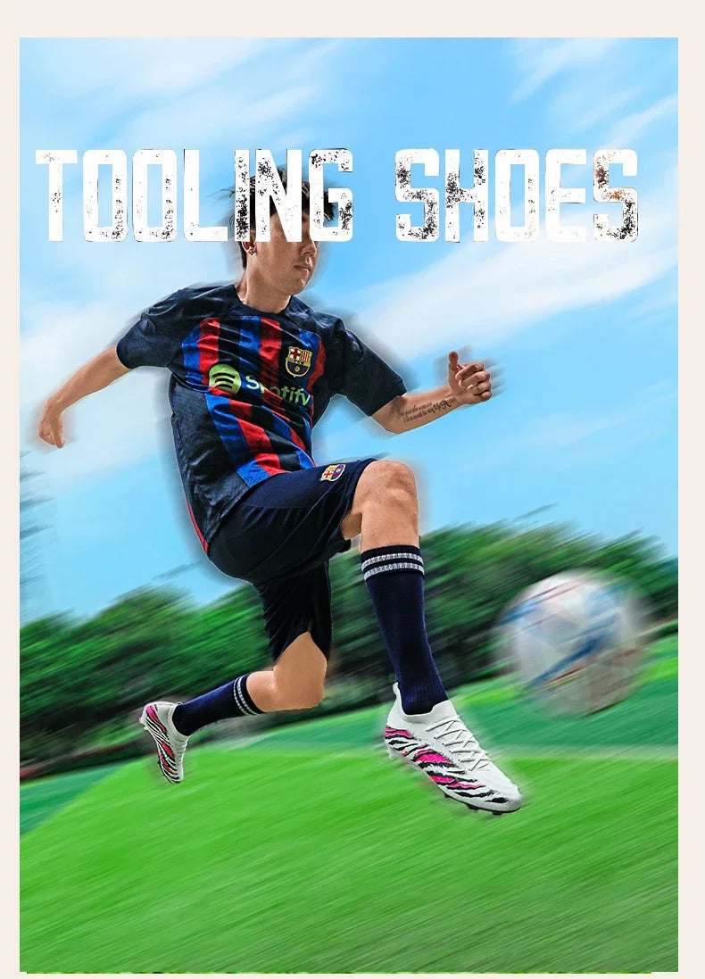 Chaussures de football pour homme, chaussures de sport, chaussures de match unisexes, crampons ultralégers, confortables, antidérapantes, pour l'extérieur, pour adultes, pour gazon, de haute qualité