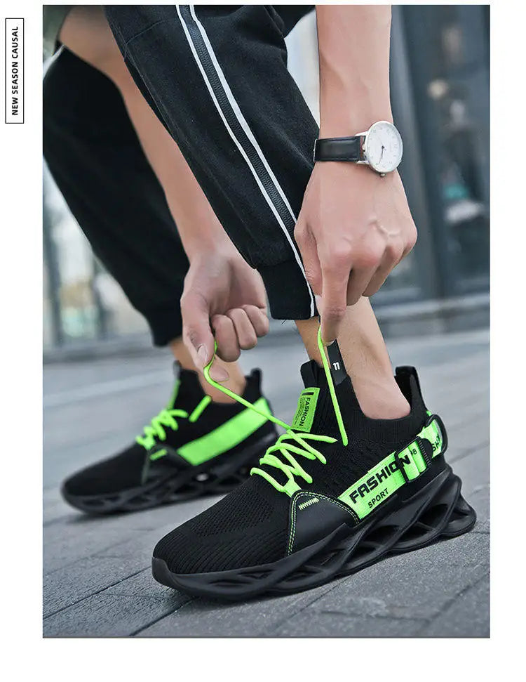 Modische lila Freizeit-Sneaker für Damen und Herren, Blade-Laufschuhe, große Größe 48, leichte, atmungsaktive Sportschuhe für Herren, Mesh-Sneaker