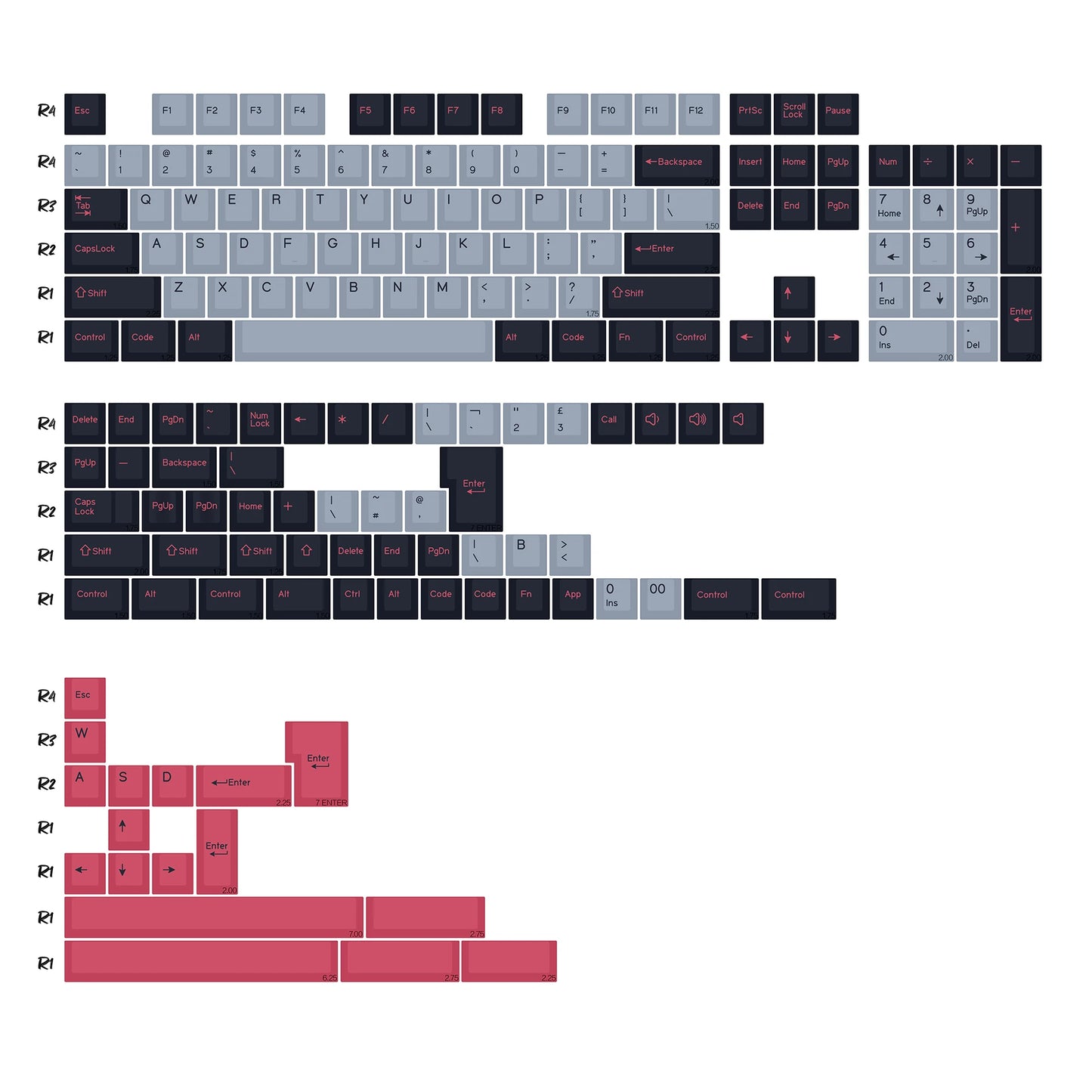 KBDiy GMK Apollo Keycaps ISO PBT Cherry Profile Retro Double Shot Keycap for MX Switches Alice 60 Mechanical Keyboard Key Caps