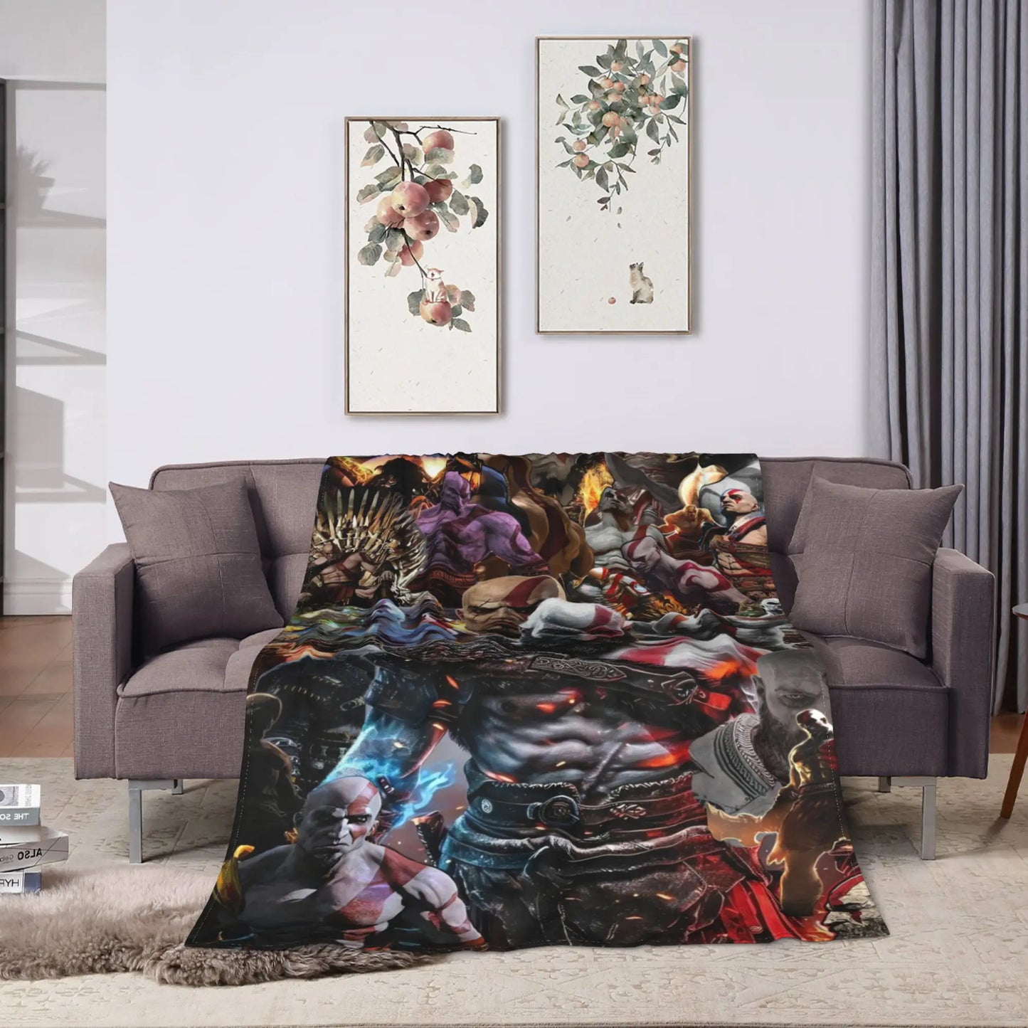 God of War Game Gamers Kratos Blanket  Decorative Flannel Bedding Throws For Couch Chair Sofa Bed Soft Bedspread Gift Idea