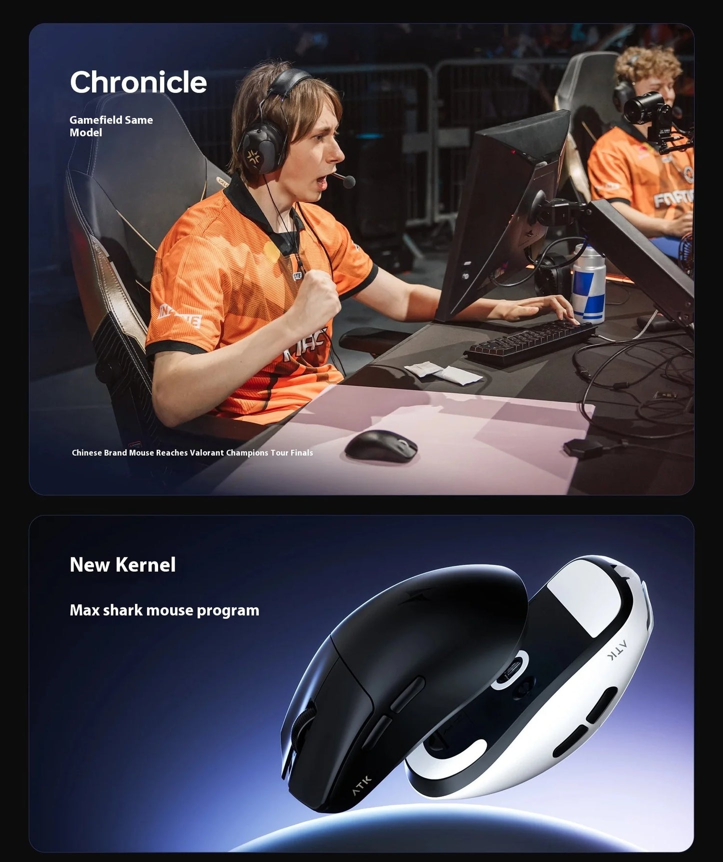 ATK Blazing Sky F1 V2 Ultimate Wireless Gaming Mouse, Dual-Mode Lightweight Gaming Mouse with PAW3950 Sensor, Dual 8KHz Polling Rate, Low Latency Ergonomic Gaming Mouse
